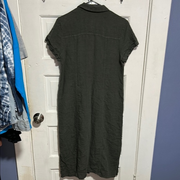 J. Jill Army Green Polo Collar Midi Dress - Picture 7 of 12